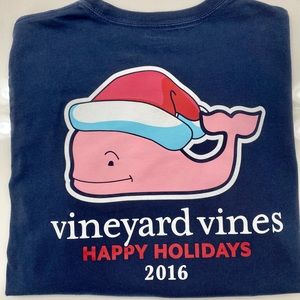 Vineyard Vines Boy’s M (12/14) Long Sleeve Cotton T-shirt, Navy Blue